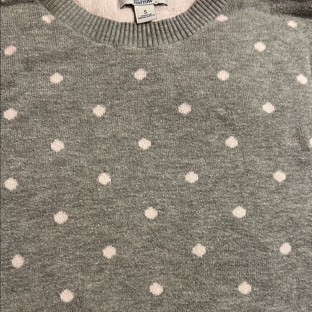 Croft & Barrow Gray Polka Dot Crewneck Sweater - Picture 3 of 3